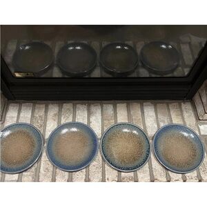 Aoi Nagashi 9" Ceramic Salad Plates,Earth & Sea Japan set of 4